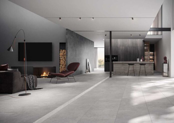 Stroeher-Living XXL Fliese in Betonestrich Optik