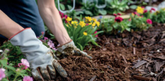 Eine Abdeckung aus Rindenmulch